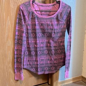 Pink purple and grey thermal pj shirt